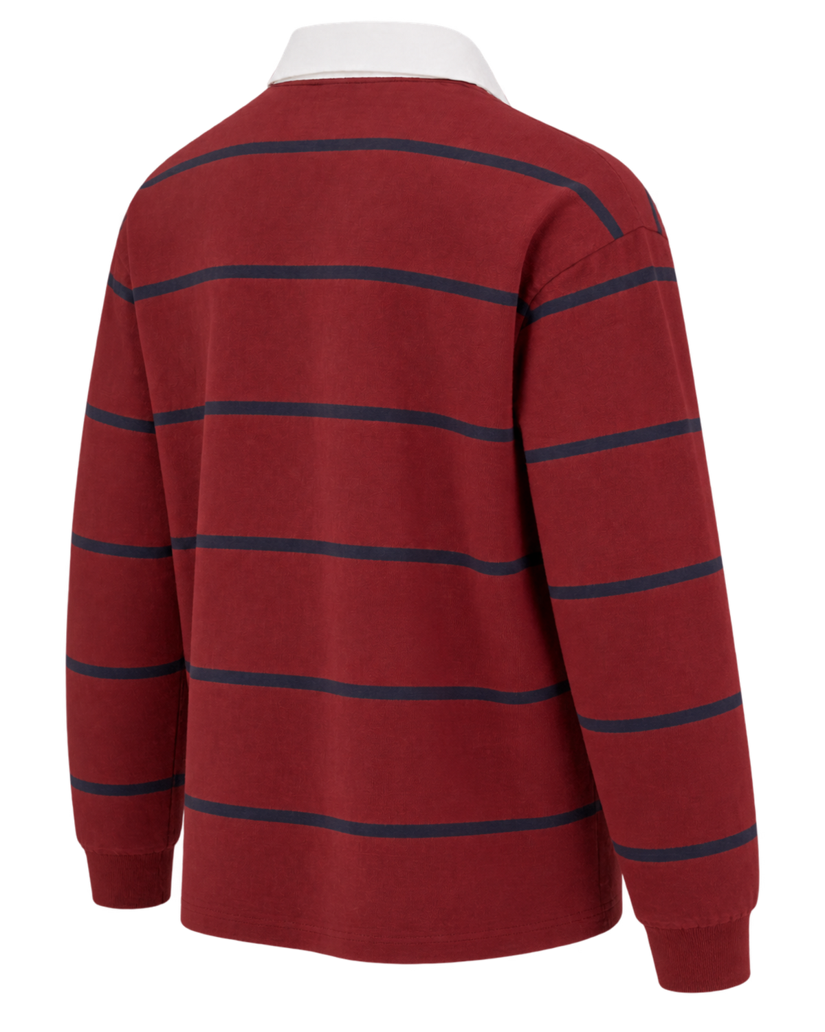 Serif Logo Rugby Polo Men - Merlot/White/Dark Navy