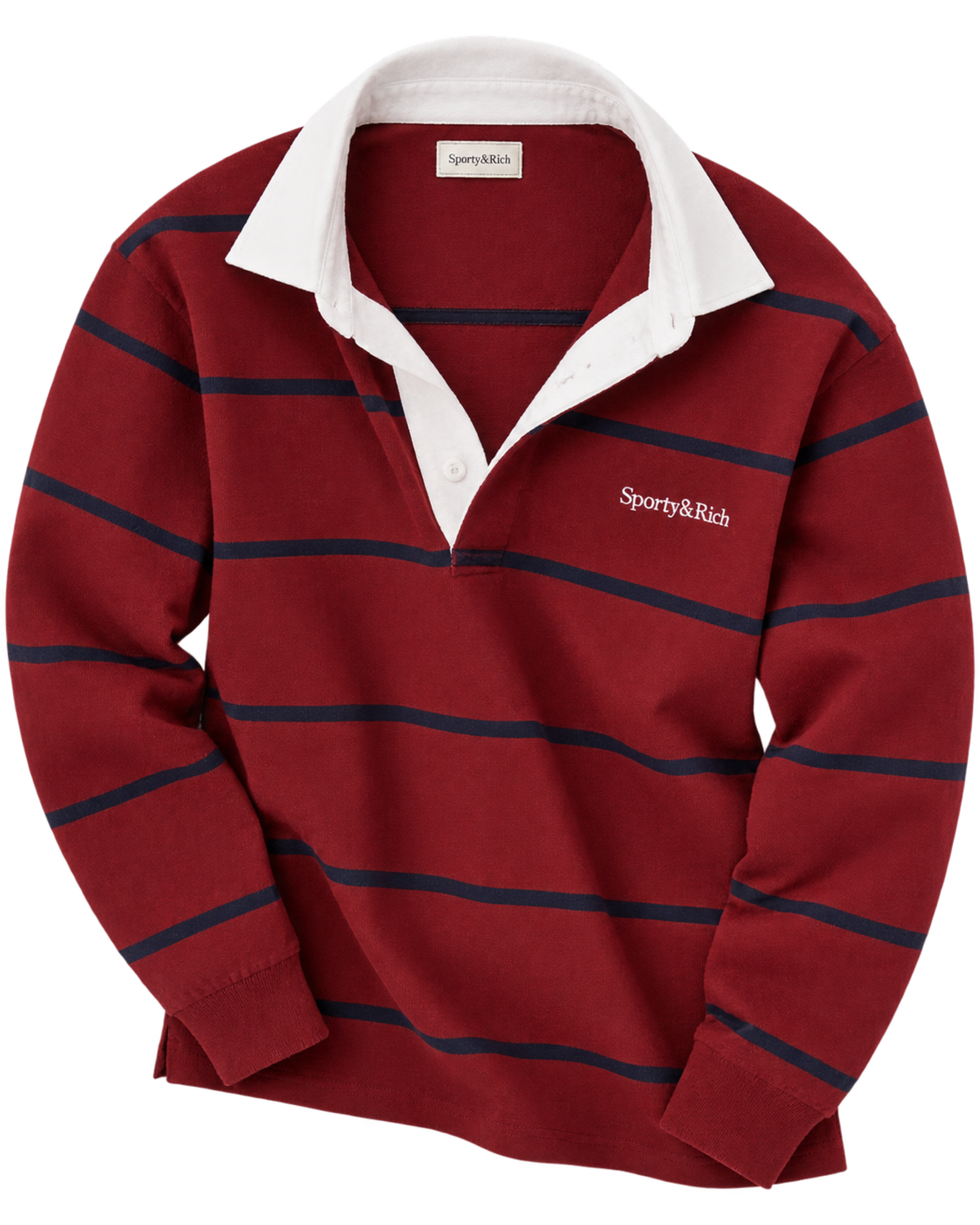 Serif Logo Rugby Polo Men - Merlot/White/Dark Navy