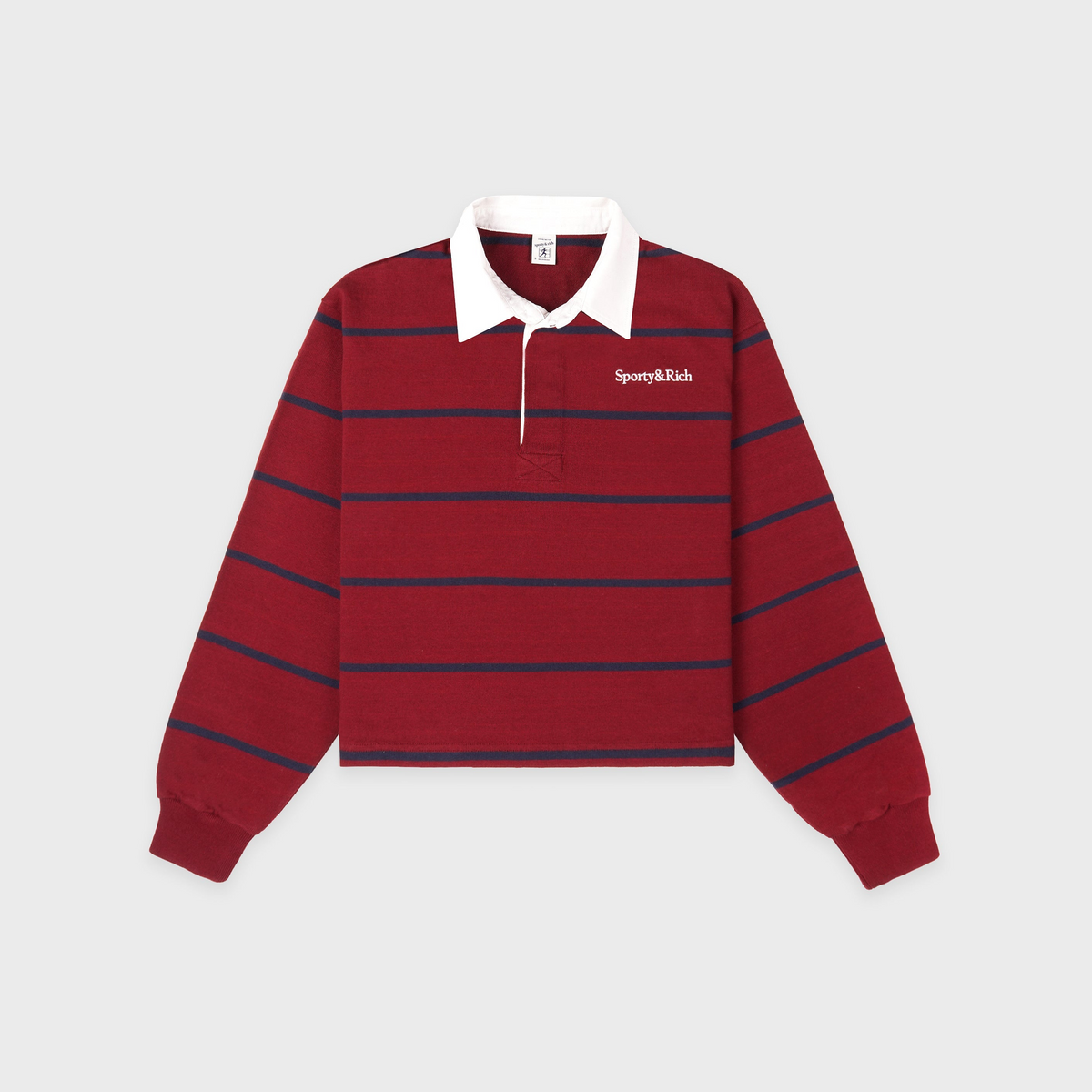 Serif Logo Rugby Polo - Merlot/White/Navy