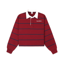 Serif Logo Rugby Polo Men - Merlot/White/Dark Navy
