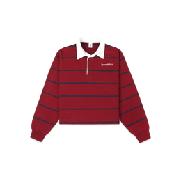 Serif Logo Rugby Polo Men - Merlot/White/Dark Navy