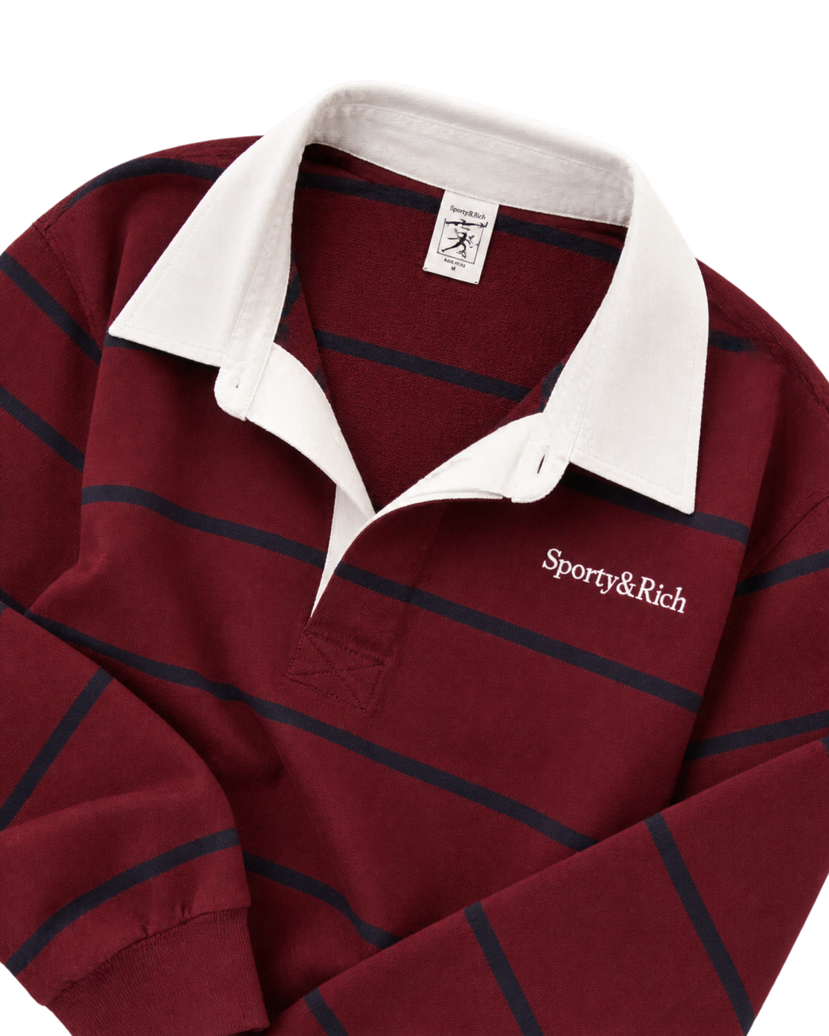 Serif Logo Rugby Polo - Merlot/White/Navy
