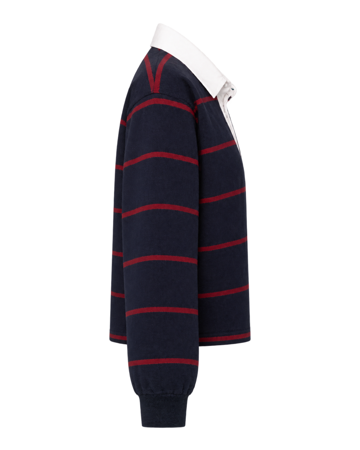 Serif Logo Rugby Polo - Navy/White/Merlot