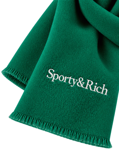 Serif Logo Scarf - Spring Green/Light Navy