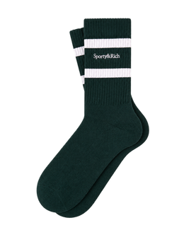 Serif Logo Socks - Forest/White
