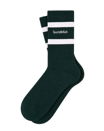 Serif Logo Socks - Forest/White