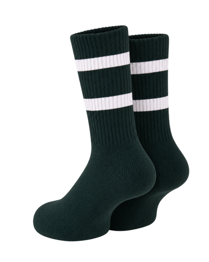 Serif Logo Socks - Forest/White