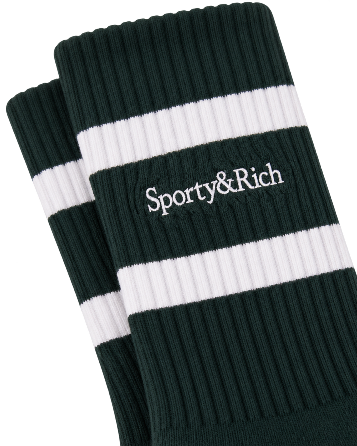 Serif Logo Socks - Forest/White