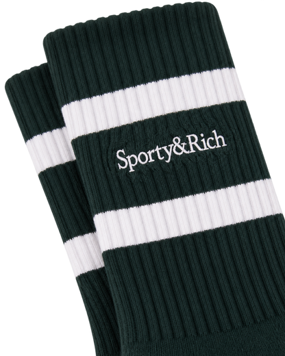 Serif Logo Socks - Forest/White