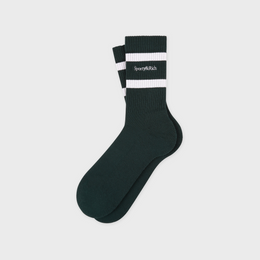 Serif Logo Socks - Forest/White