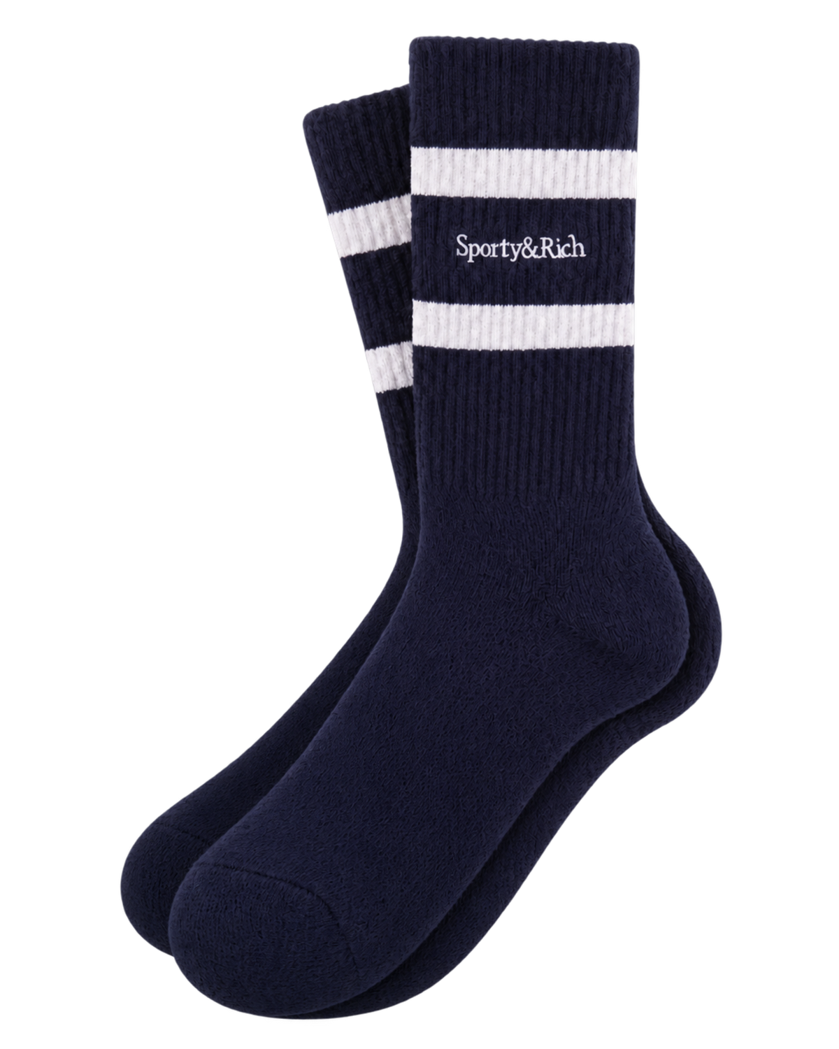 Serif Logo Socks - Navy/White