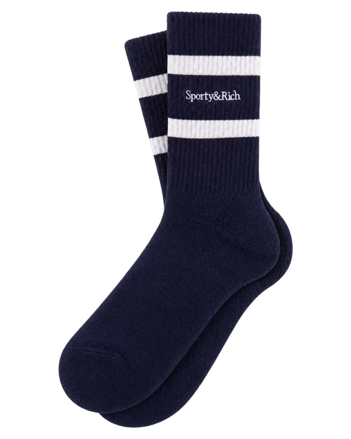 Serif Logo Socks - Navy/White