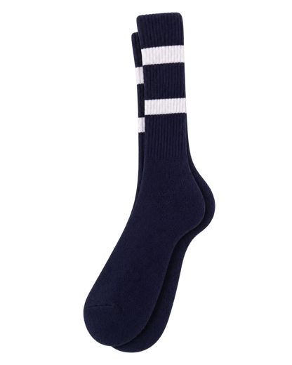 Serif Logo Socks - Navy/White