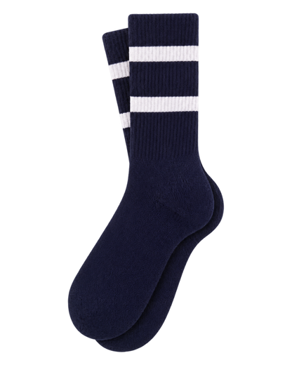 Serif Logo Socks - Navy/White