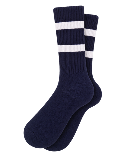 Serif Logo Socks - Navy/White