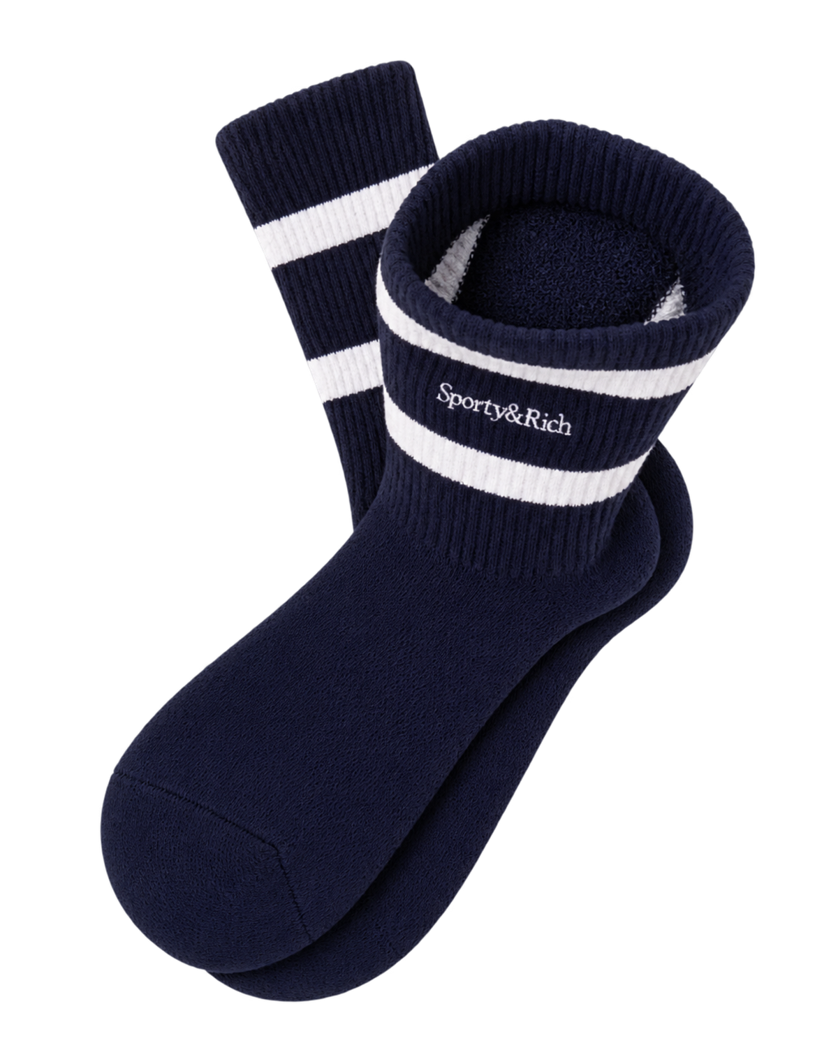 Serif Logo Socks - Navy/White