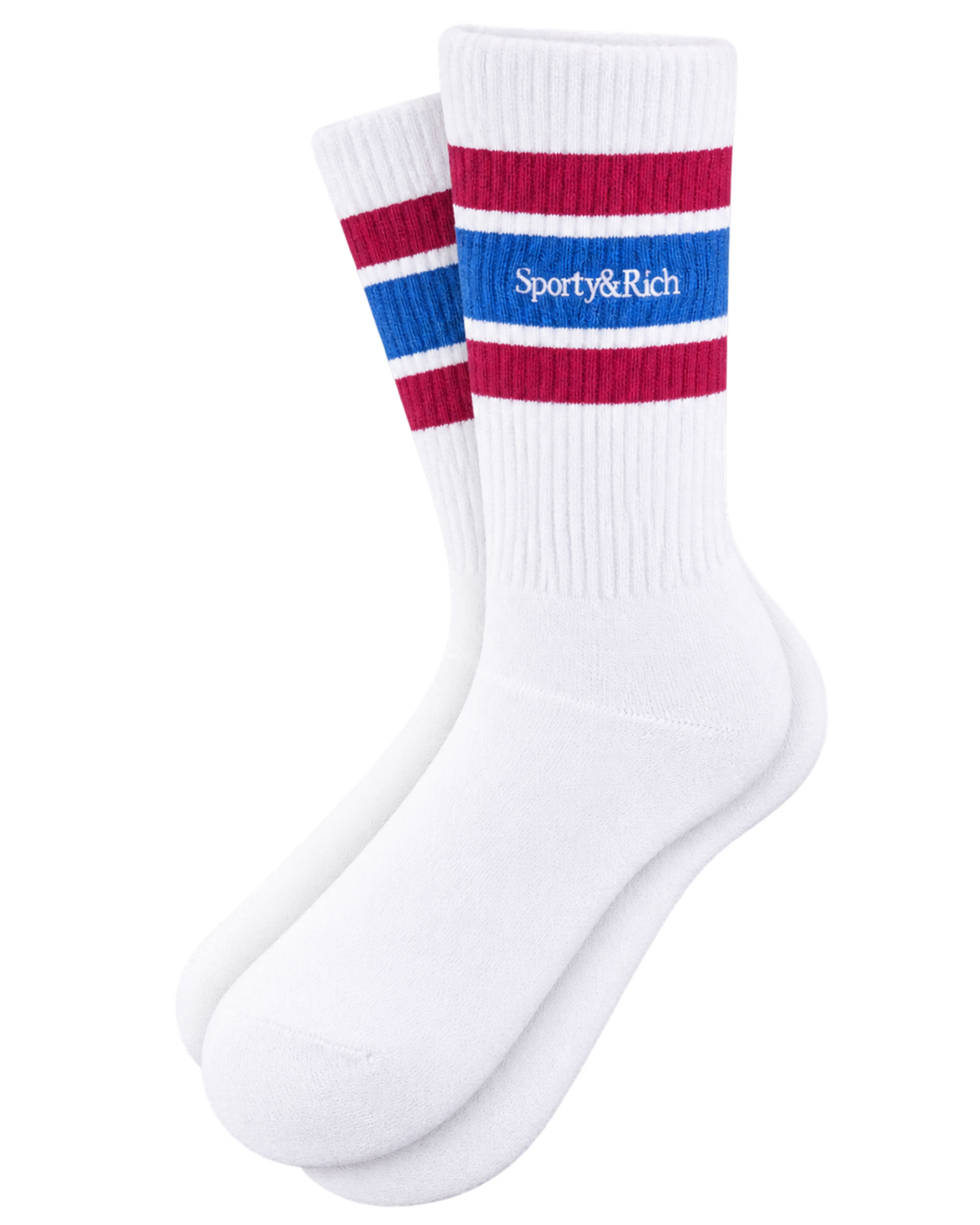 Serif Logo Socks - White/Berry/Azure