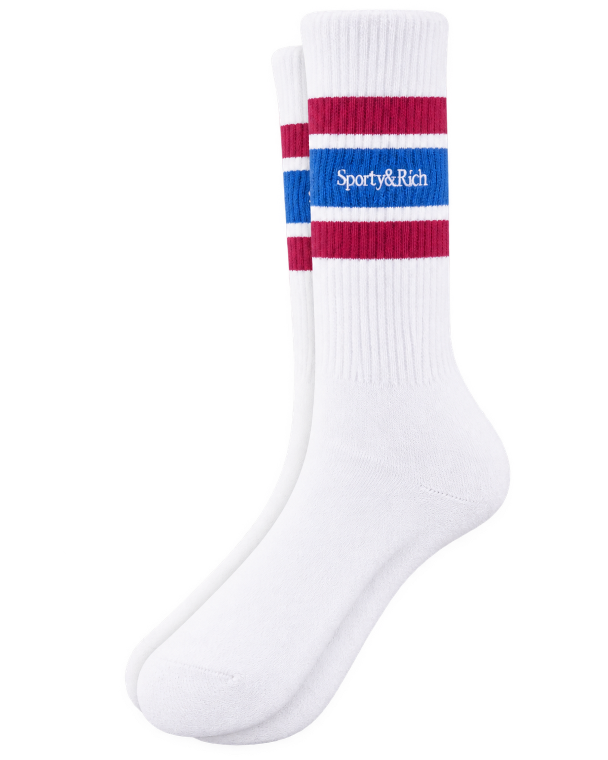 Serif Logo Socks - White/Berry/Azure