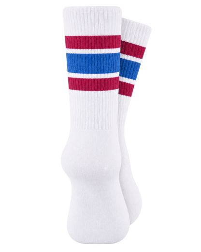 Serif Logo Socks - White/Berry/Azure