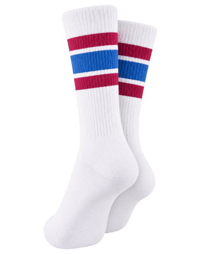 Serif Logo Socks - White/Berry/Azure