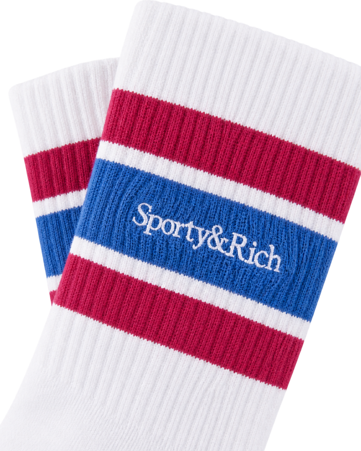 Serif Logo Socks - White/Berry/Azure