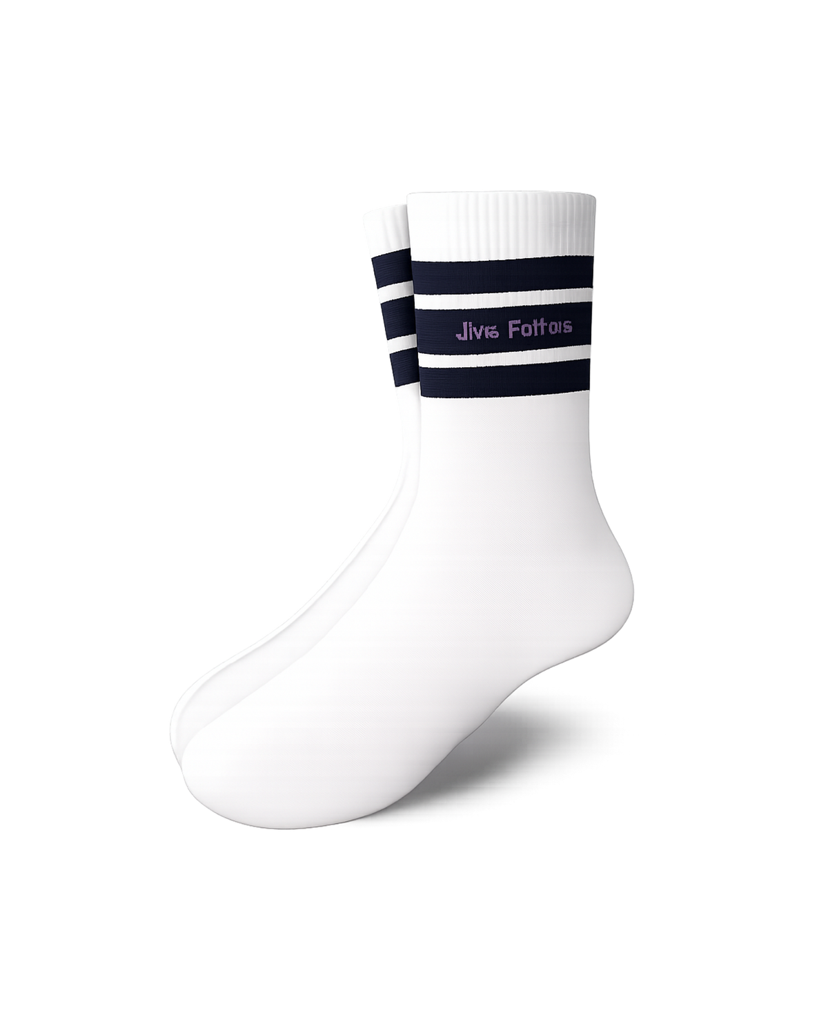 Serif Logo Socks - White/Forest/Navy