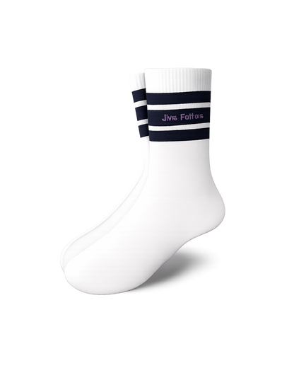 Serif Logo Socks - White/Forest/Navy