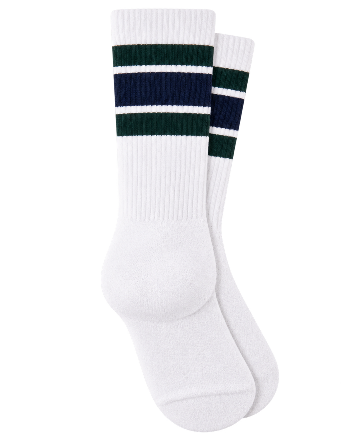 Serif Logo Socks - White/Forest/Navy