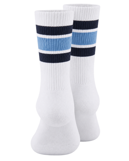 Serif Logo Socks - White/Navy/Colony
