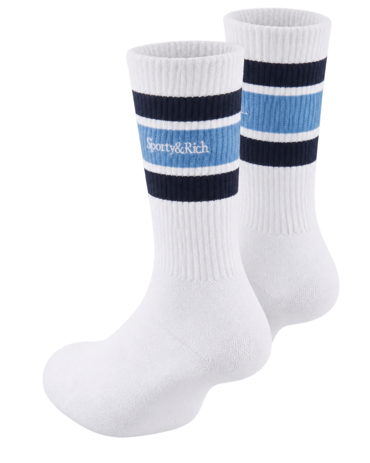 Serif Logo Socks - White/Navy/Colony
