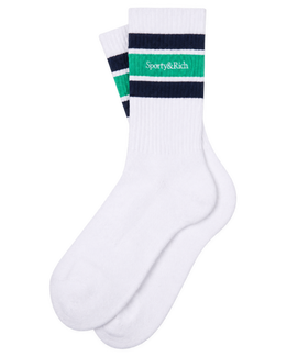 Serif Logo Socks - White/Spring Green/Light Navy