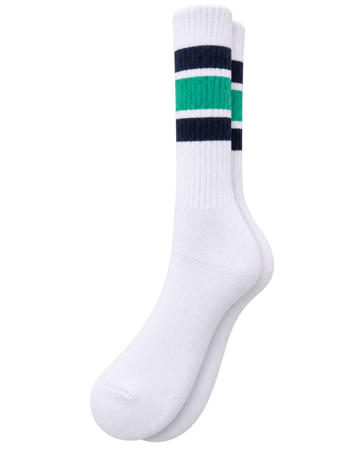 Serif Logo Socks - White/Spring Green/Light Navy