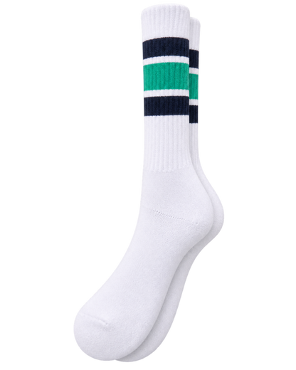 Serif Logo Socks - White/Spring Green/Light Navy