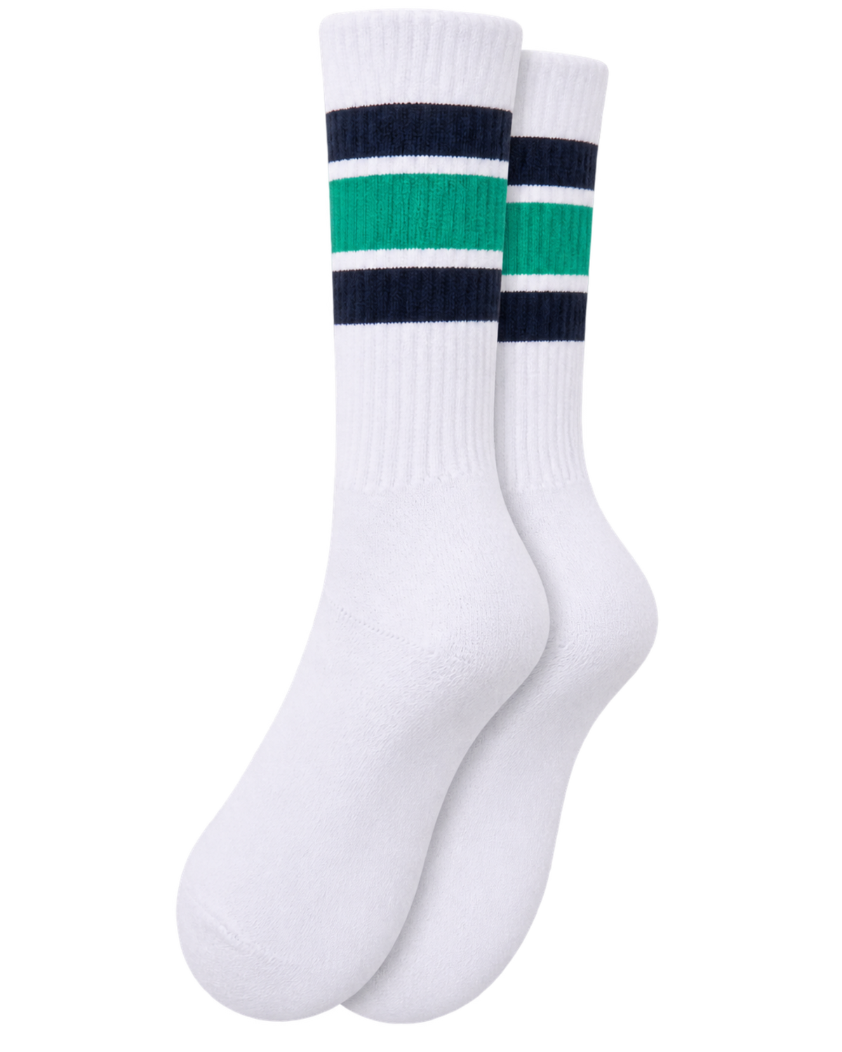 Serif Logo Socks - White/Spring Green/Light Navy