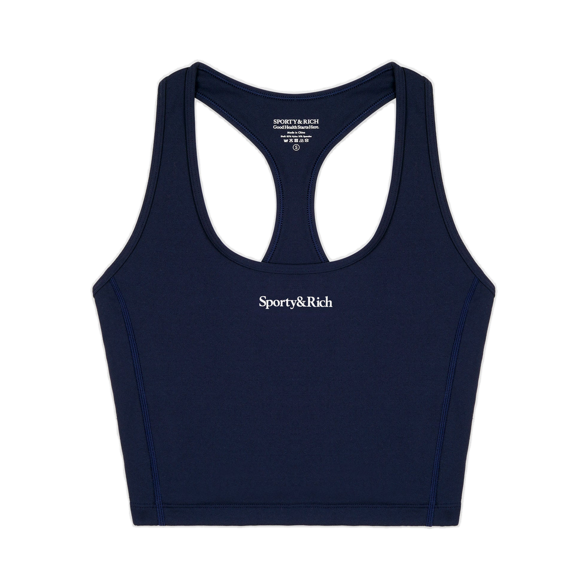 Serif Logo Sports Tank - Navy/White