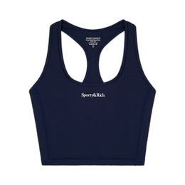Serif Logo Sports Tank - Navy/White