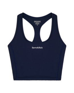 Serif Logo Sports Tank - Navy/White