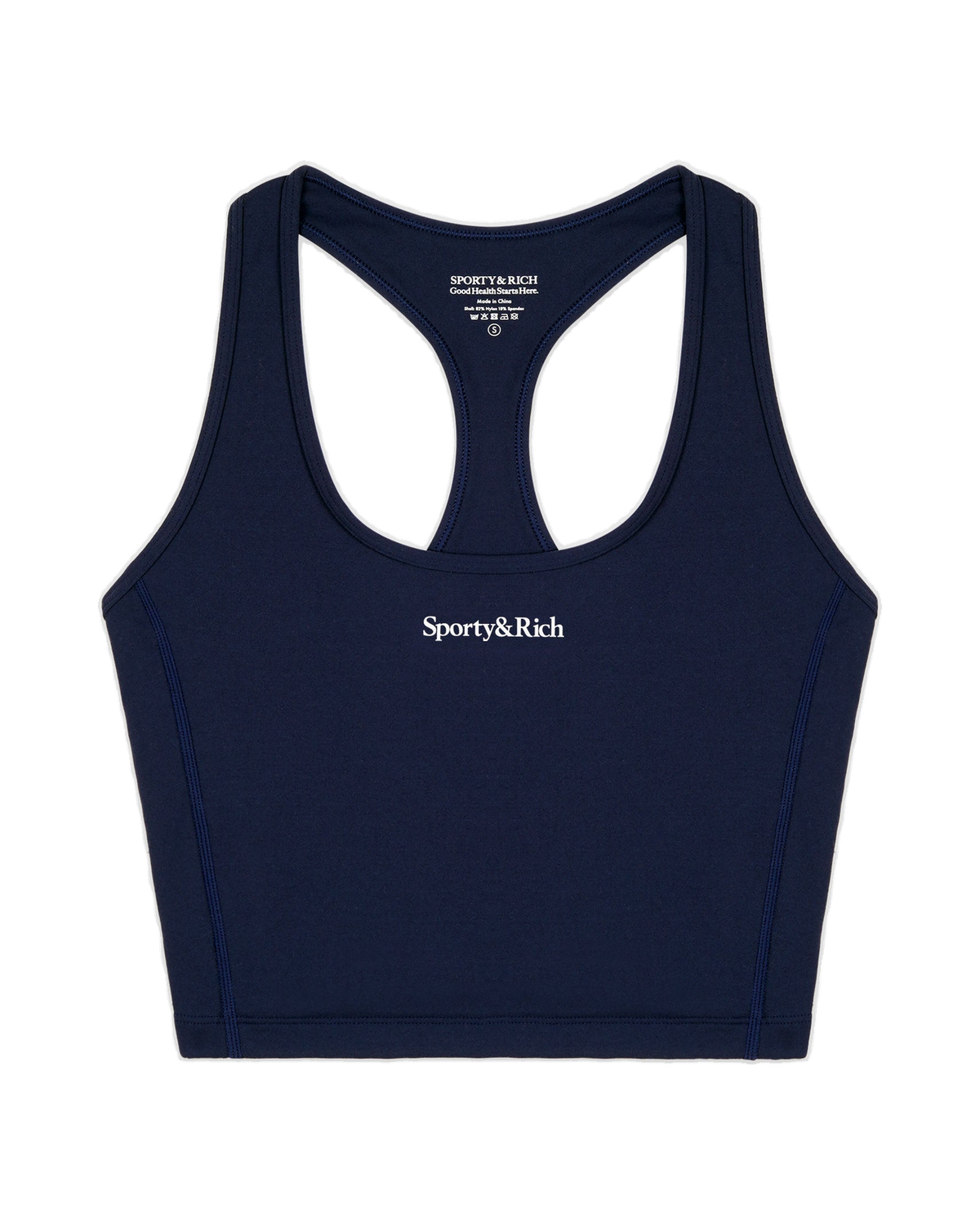 Serif Logo Sports Tank - Navy/White