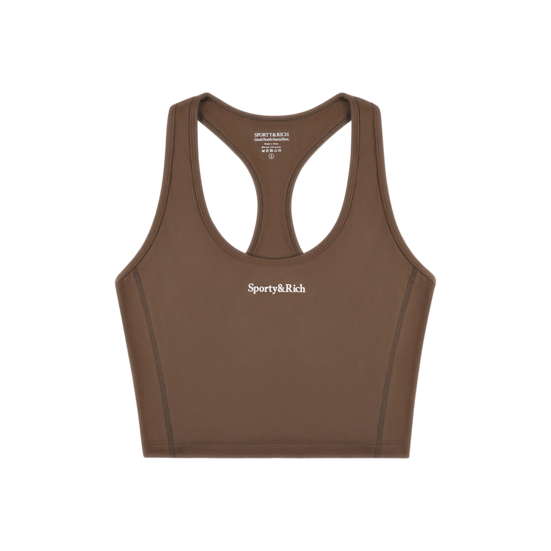 Serif Logo Sports Tank - Toffee/White