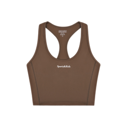 Serif Logo Sports Tank - Toffee/White