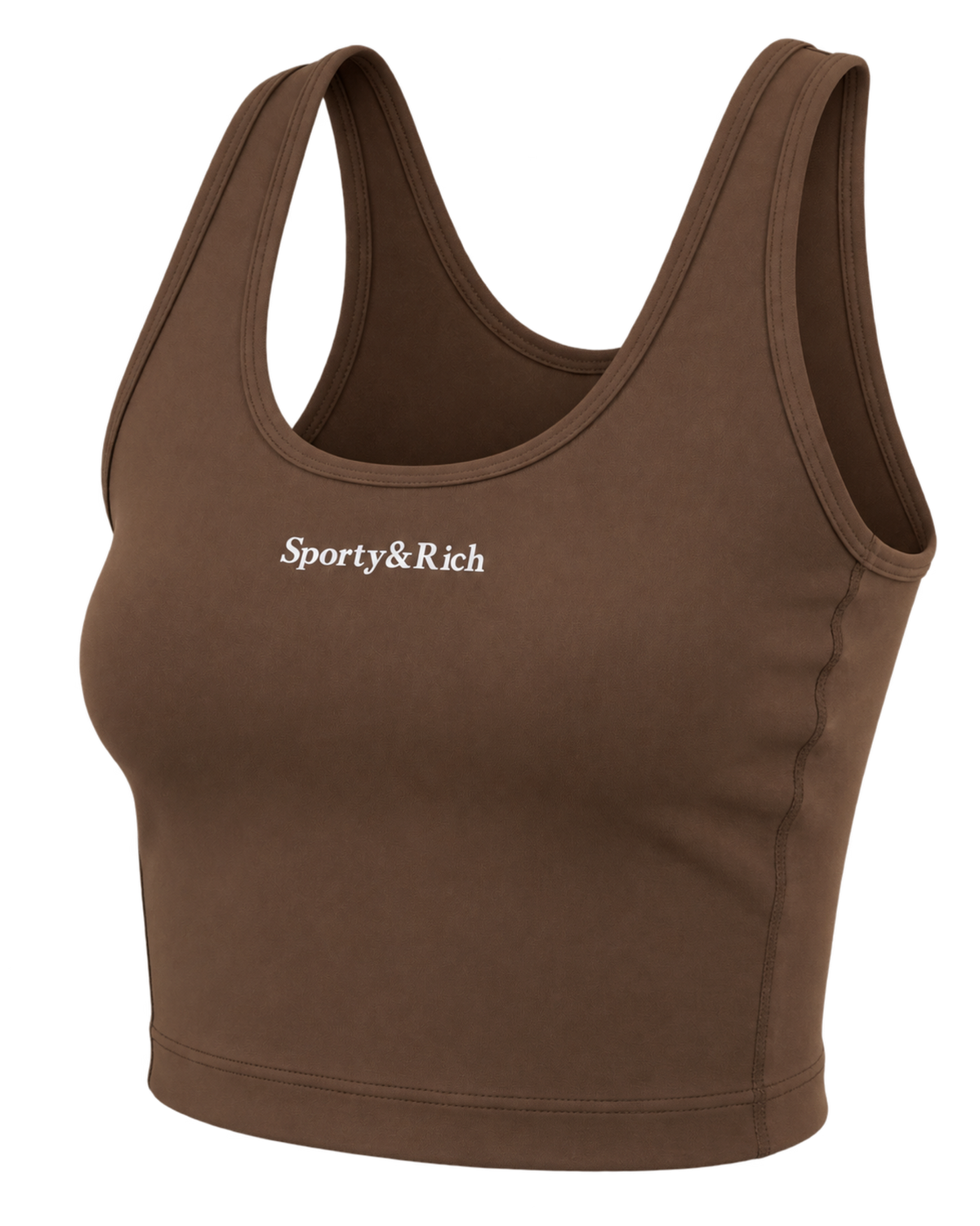 Serif Logo Sports Tank - Toffee/White