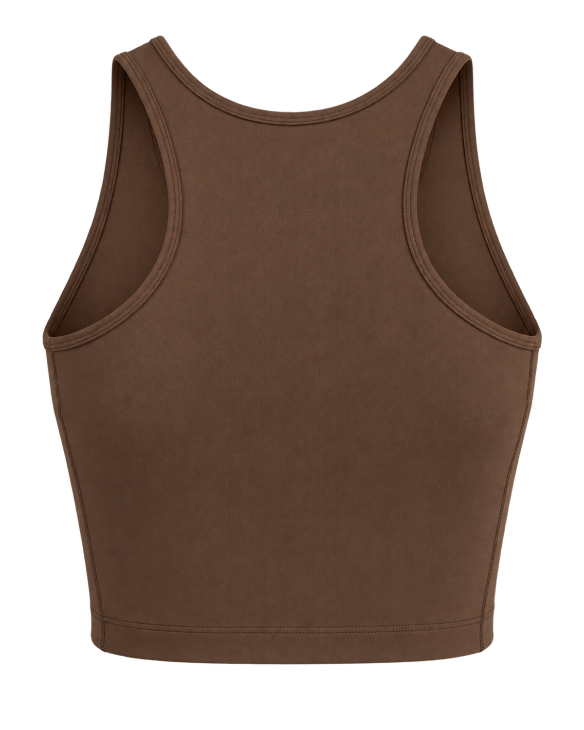 Serif Logo Sports Tank - Toffee/White