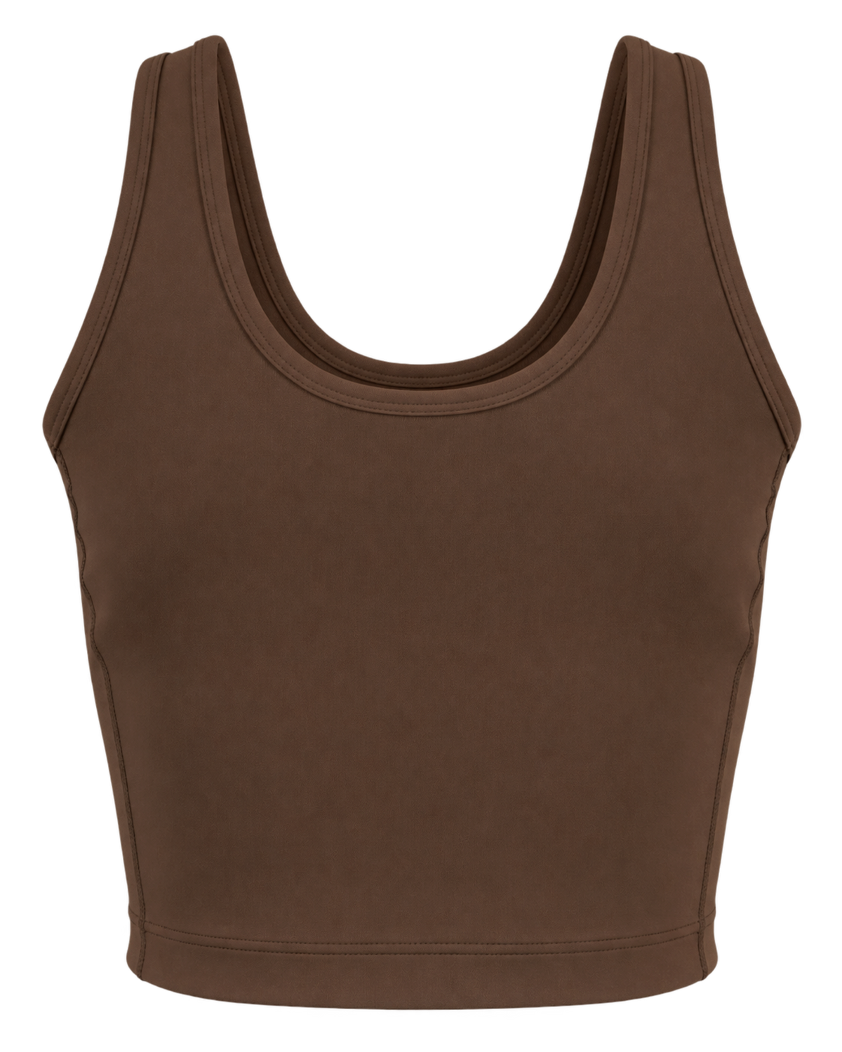 Serif Logo Sports Tank - Toffee/White