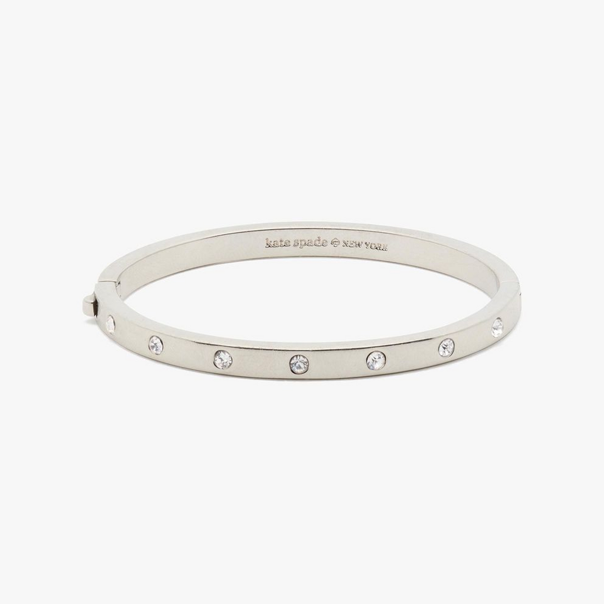 Set in Stone Hinged Silver Bangle