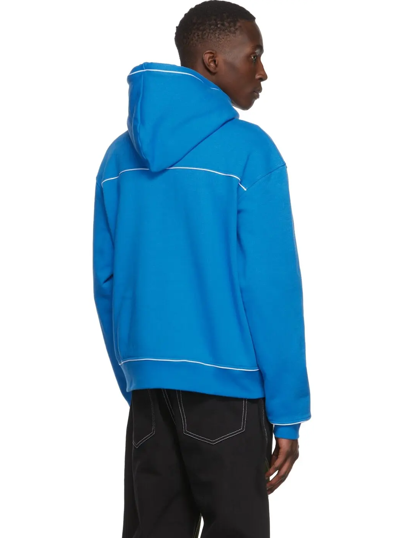 Jacquemus Le Sweatshirt Vague Print Logo Hoodie in Wave Blue