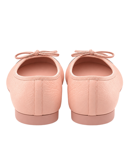 Shiny Crumpled Calfskin Patent CC Cap Toe Ballerina Flats