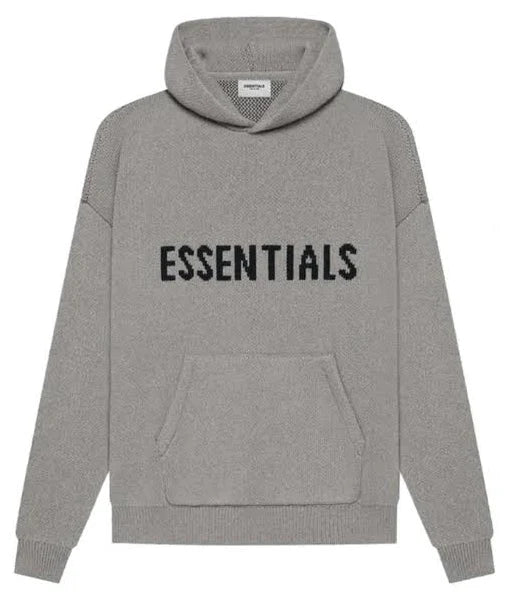 Essentials Knit Hoodie Heather Oatmeal