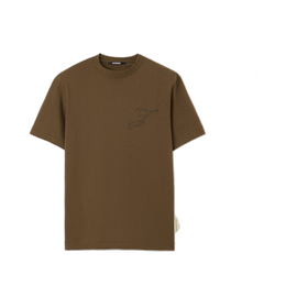 Short-sleeve t-shirt with embroidered logos.