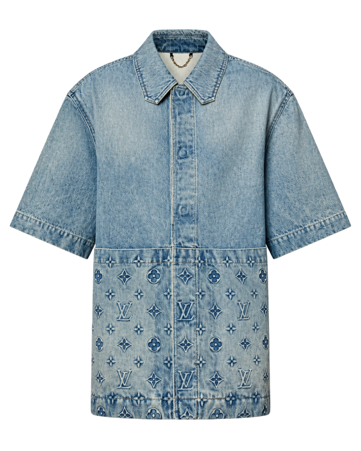 Short-Sleeved Denim Workwear Shirt