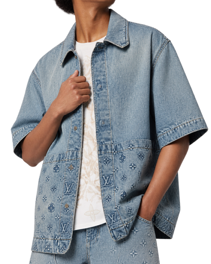 Short-Sleeved Denim Workwear Shirt